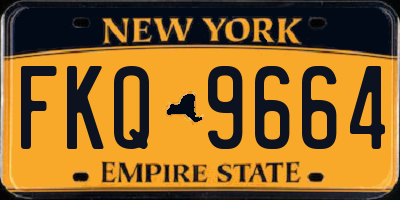 NY license plate FKQ9664