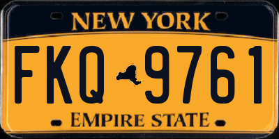 NY license plate FKQ9761