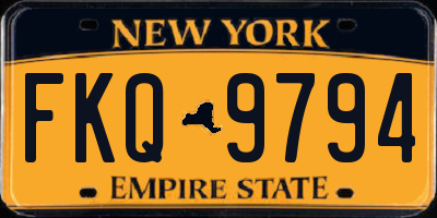 NY license plate FKQ9794