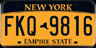 NY license plate FKQ9816