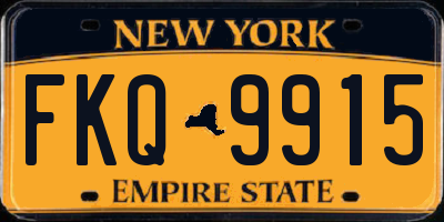 NY license plate FKQ9915