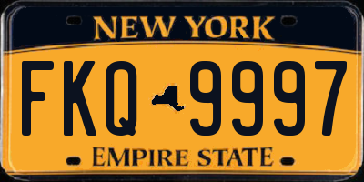 NY license plate FKQ9997