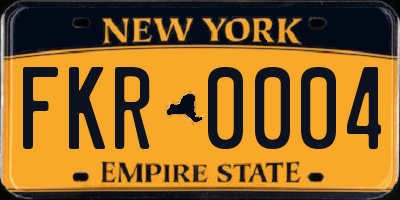 NY license plate FKR0004