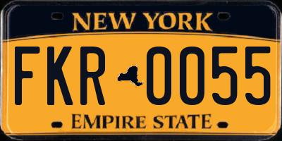 NY license plate FKR0055