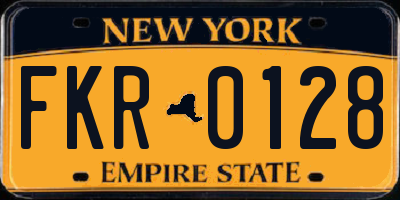 NY license plate FKR0128