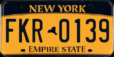 NY license plate FKR0139