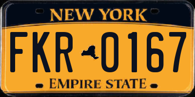 NY license plate FKR0167