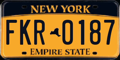 NY license plate FKR0187
