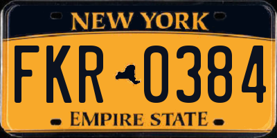 NY license plate FKR0384