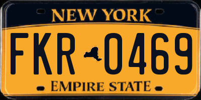 NY license plate FKR0469