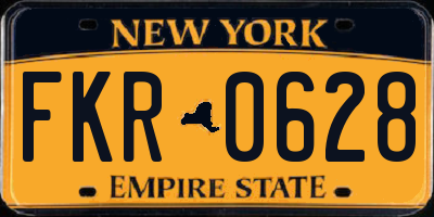 NY license plate FKR0628