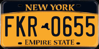 NY license plate FKR0655