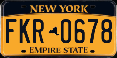 NY license plate FKR0678