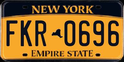 NY license plate FKR0696