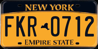 NY license plate FKR0712
