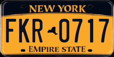NY license plate FKR0717