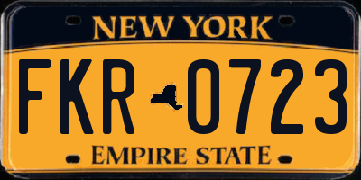 NY license plate FKR0723