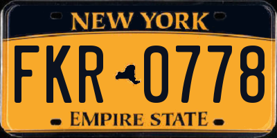 NY license plate FKR0778