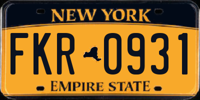 NY license plate FKR0931