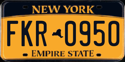 NY license plate FKR0950