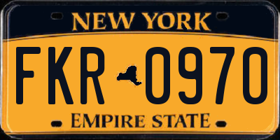 NY license plate FKR0970