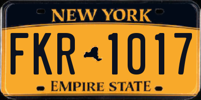NY license plate FKR1017