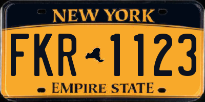 NY license plate FKR1123