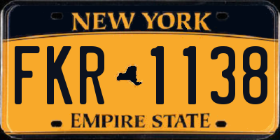 NY license plate FKR1138