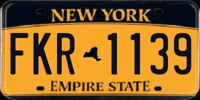 NY license plate FKR1139