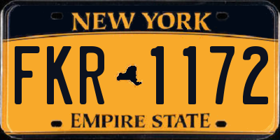 NY license plate FKR1172