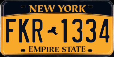 NY license plate FKR1334