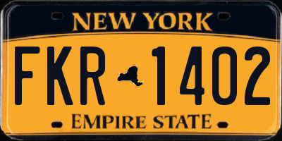 NY license plate FKR1402