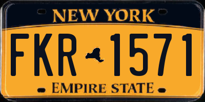 NY license plate FKR1571