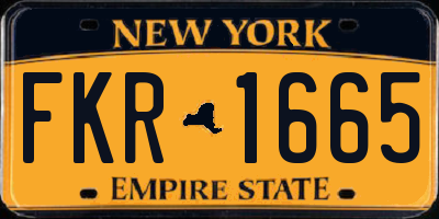 NY license plate FKR1665