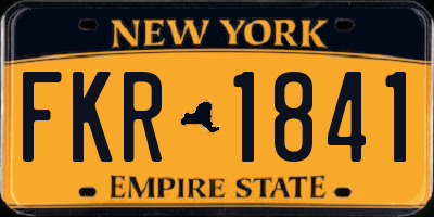 NY license plate FKR1841