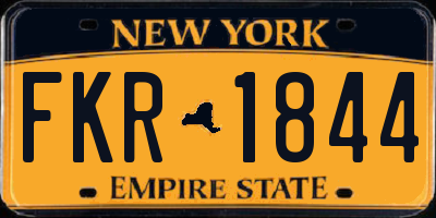 NY license plate FKR1844