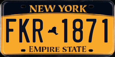 NY license plate FKR1871