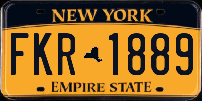 NY license plate FKR1889