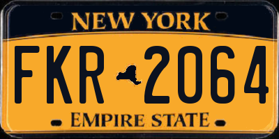 NY license plate FKR2064