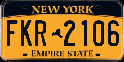 NY license plate FKR2106