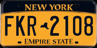 NY license plate FKR2108