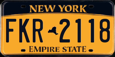 NY license plate FKR2118