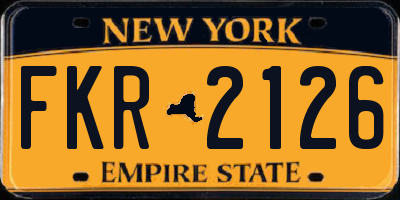 NY license plate FKR2126
