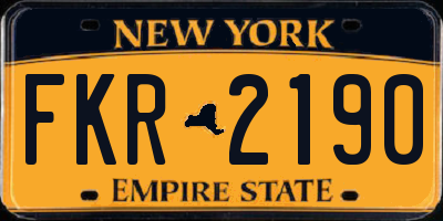 NY license plate FKR2190