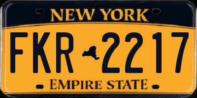NY license plate FKR2217