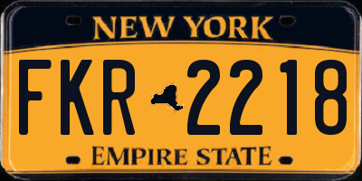 NY license plate FKR2218