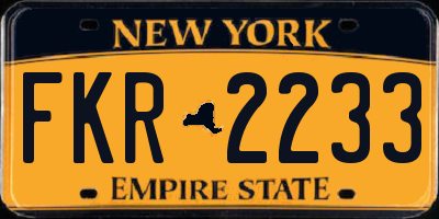 NY license plate FKR2233