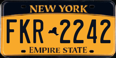 NY license plate FKR2242
