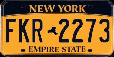 NY license plate FKR2273