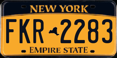 NY license plate FKR2283